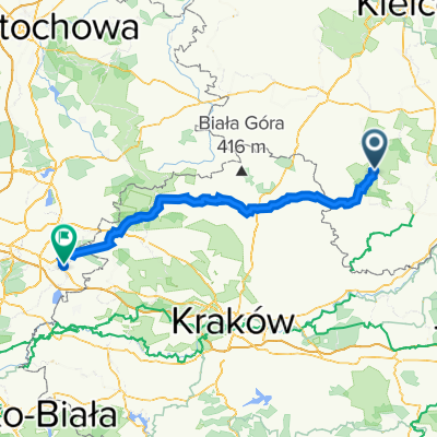 Młodzawy Małe do Grunwaldzka 138, Jaworzno