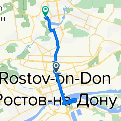Ворошиловский проспект, 105, Ростов-на-Дону до Творческая улица, 9, Ростов-на-Дону