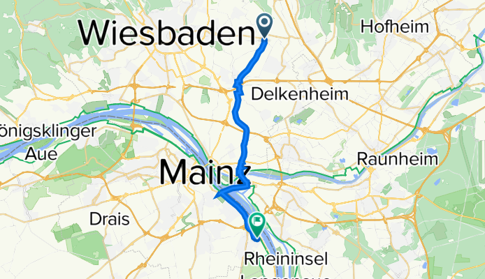 Hauptstraße 17, فيسبادن nach Gustavsburger Weg 18, ماينتس