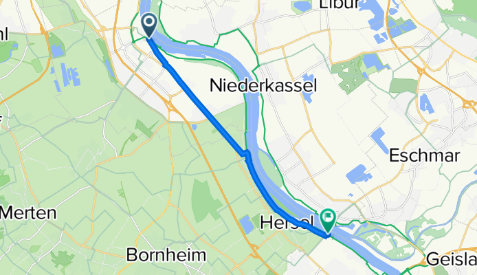 Kölner Straße 40, Wesseling to Estermannufer, Bonn