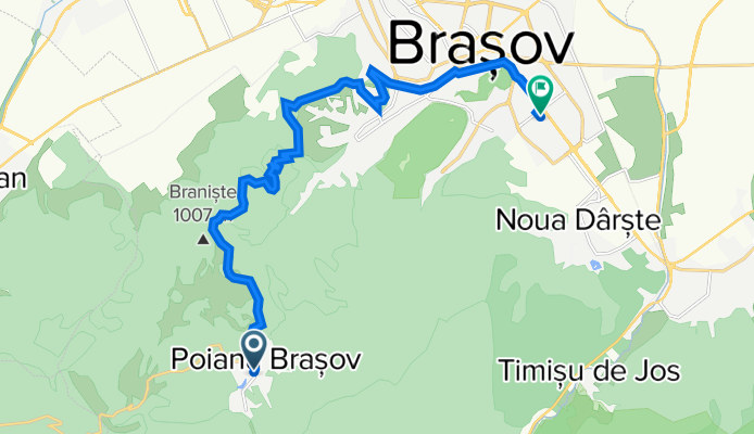 Strada Poiana lui Neagoe, Braşov nach Strada Muncitorilor 22, Braşov