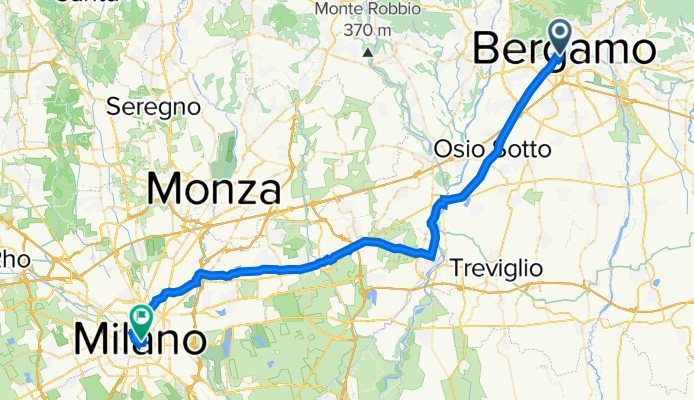 Via Don Luigi Palazzolo 44, Bergamo to Piazza del Duomo 14, Milano