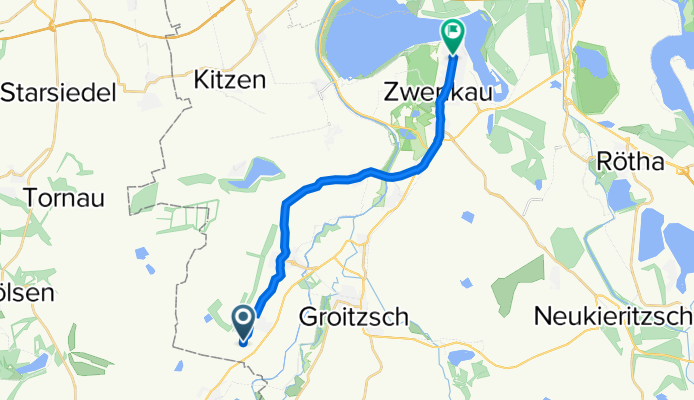 F 32, Elstertrebnitz nach Leipziger Straße 139, Zwenkau