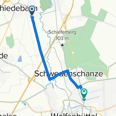 Lüdersstraße 2, Braunschweig nach Neuer Weg 89, Wolfenbüttel