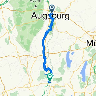 Neuburger Straße 118B, Augsburg nach Altenstadter Straße 13, Schongau