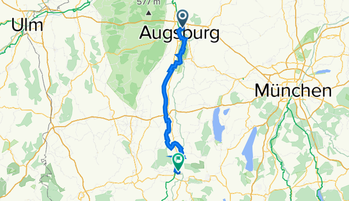 Neuburger Straße 118B, Augsburg nach Altenstadter Straße 13, Schongau