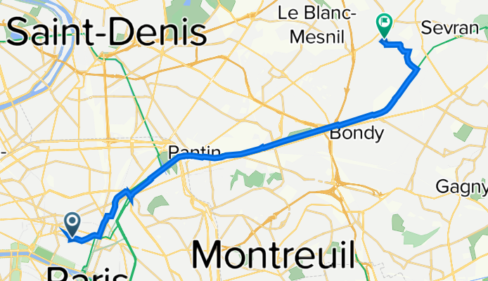 11 Place de la Bourse, Paris à 21 bis Rue du Commandant Brasseur, Aulnay-sous-Bois