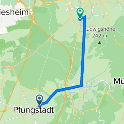 Eberstädter Straße 85, Pfungstadt nach Moltkestraße 10, Darmstadt