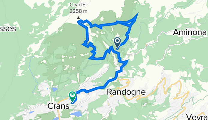 Tchigiervis 17, Crans-Montana à Route des Sommets de Crans 25, Crans-Montana