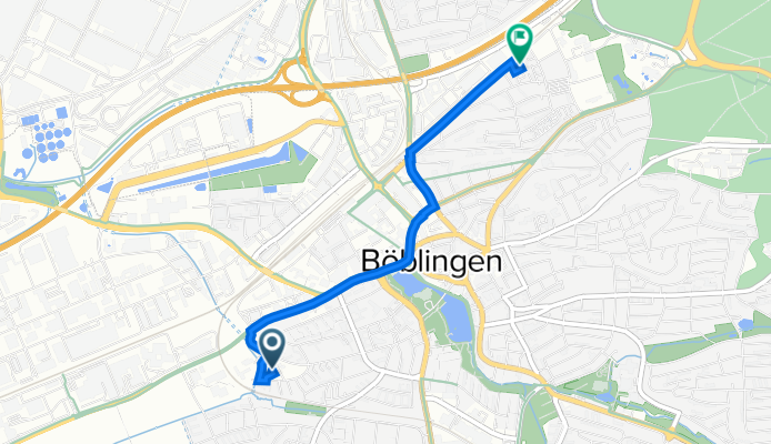 Danziger Straße 6, Böblingen nach Hegelstraße 20, Böblingen