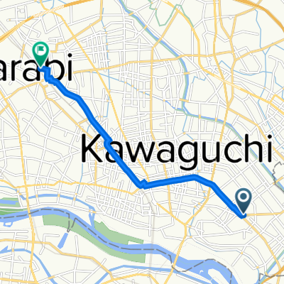 14-1, Motogo 6-Chōme, Kawaguchi to 1-12, Shibahinotsume 2-Chōme, Kawaguchi