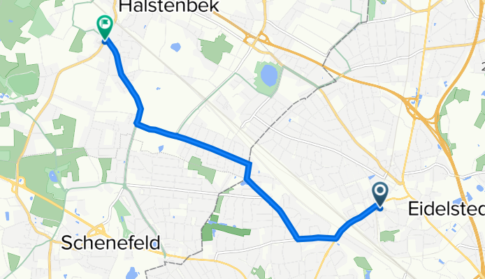 Furtweg 55A, Hamburg nach L104 30, Halstenbek