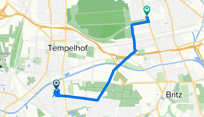 Markgrafenstraße 5, Berlin nach U Leinestraße, Berlin