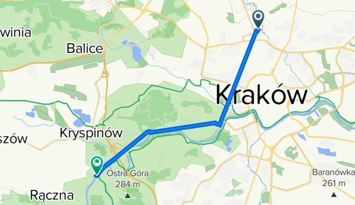 Białoprądnicka 34A, Kraków do Benedyktyńska 50, Kraków