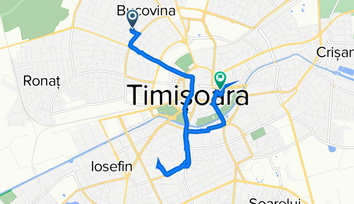 Strada Martir Anton Florian, Timișoara to Strada Ștefan Cicio Pop, Timișoara