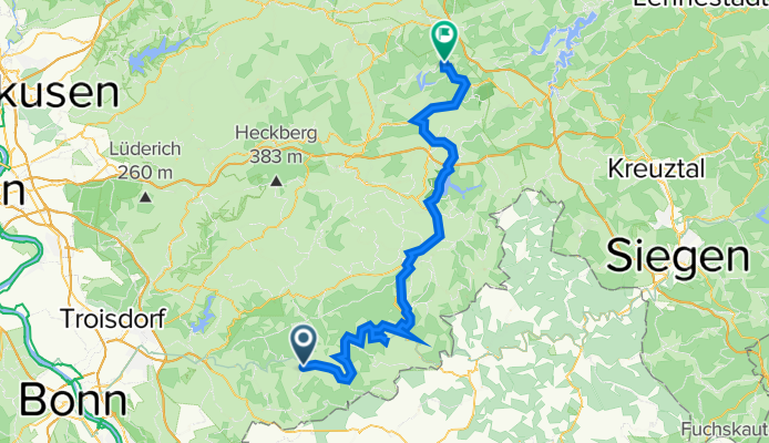 Siegstraße 14, Eitorf nach Homertstraße 14, Gummersbach