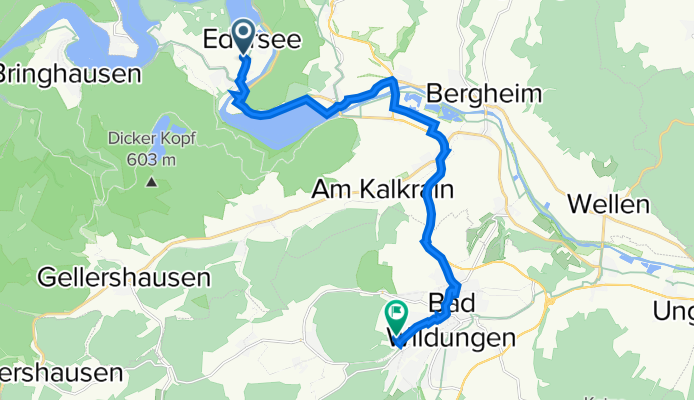 Hemfurth-Edersee, Edertal nach Herzog-Georg-Weg 2, Bad Wildungen