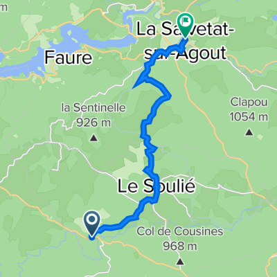 D 150, Le Soulié to 27 Place Compostele, La Salvetat-sur-Agout