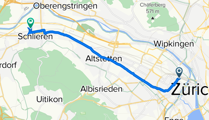 Gustav-Gull-Platz 11, Zurich to Wiesenstrasse 16, Schlieren