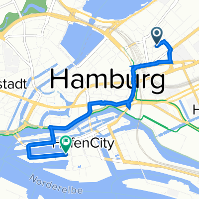 Ellmenreichstraße 26, Hamburg nach Am Kaiserkai 3, Hamburg