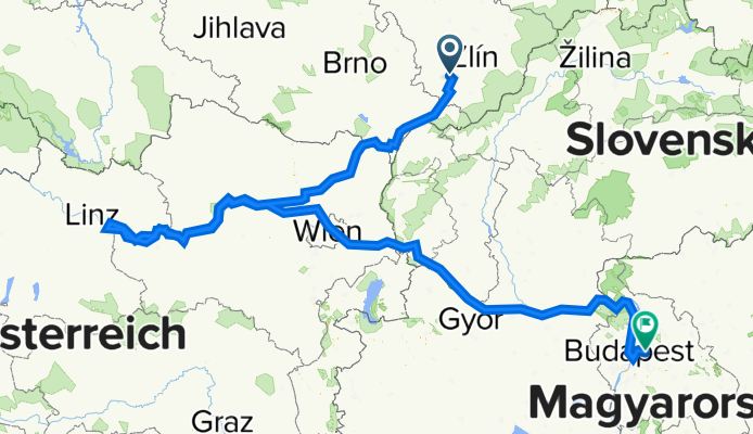 Kudlovice - Linz - Viden -Bratislava - Budapest
