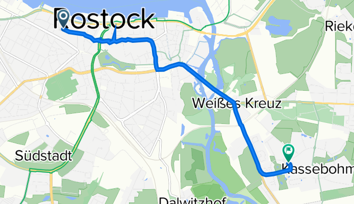 Patriotischer Weg 29, Rostock nach Zu den Söllen 21A, Rostock