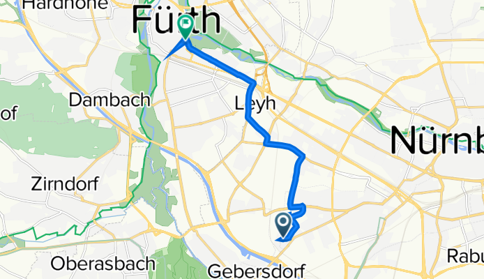 Winterstraße 15, Nürnberg nach Königstraße 128, Fürth