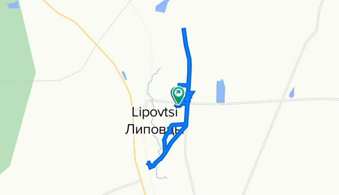 От Угольная улица 11, Липовцы до Угольная улица д. 18, Липовцы