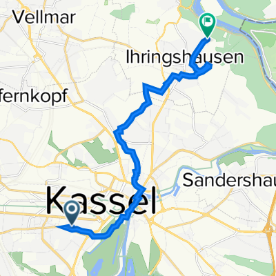 Schlangenweg 12, Kassel nach Weserstraße 40, Fuldatal