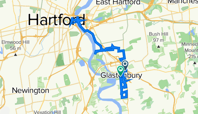 37 Salmon Brook Dr, Glastonbury to 2333 Main St, Glastonbury