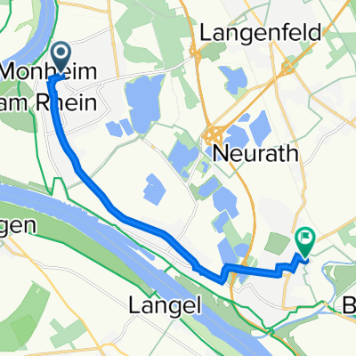 Poststraße 7, Monheim am Rhein nach Katzbachstraße 1, Leverkusen