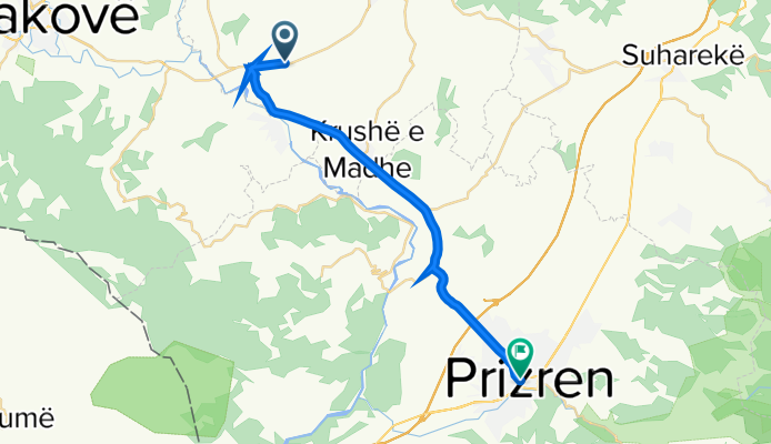 Agim Kelmendi 27, Orahovac to Nazim Pulaj, Prizren Municipality