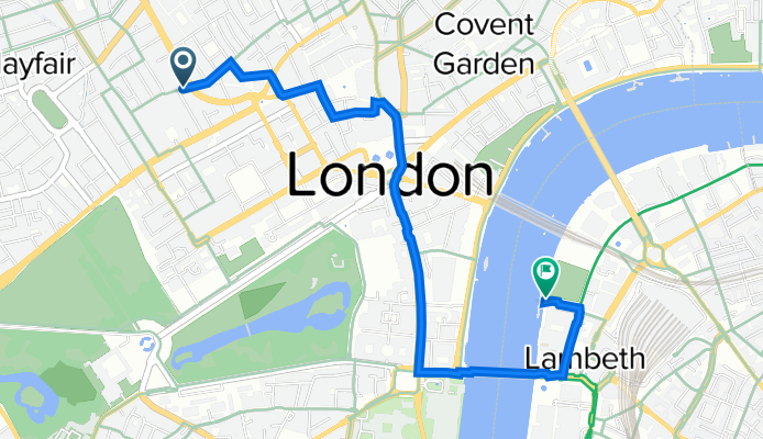 11 Vigo St, London to Thames Path, London
