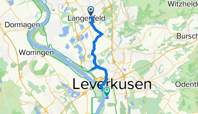 Gostyniner Straße 10, Langenfeld (Rheinland) nach Chempark 33T, Leverkusen