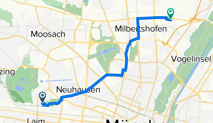 Fasoltstraße 15, München nach Max-Bill-Straße 34, München