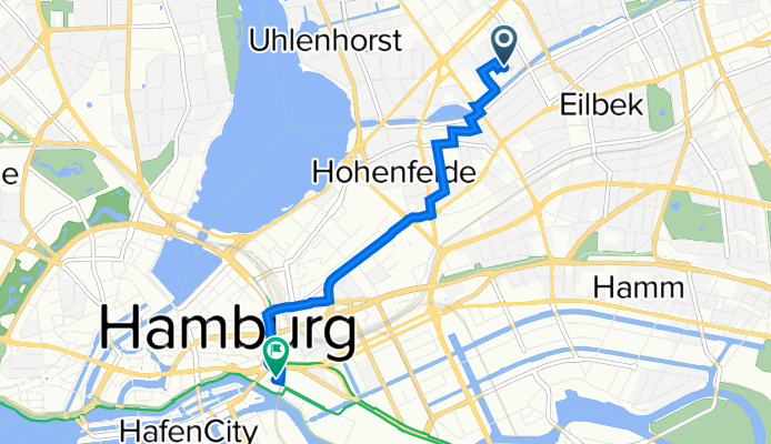 Finkenau 35A, Hamburg nach Deichtorstraße 1, Hamburg