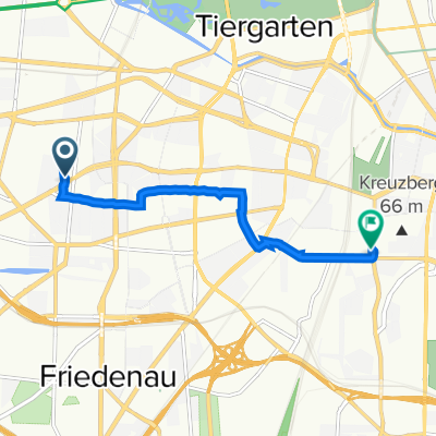 52.494° N 13.322° W to Katzbachstraße 27, Berlin