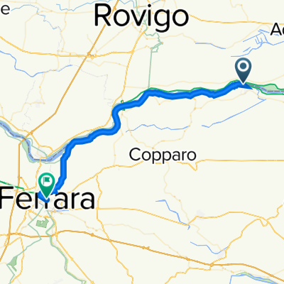Ciclabile FE20, Riva del Po nach Largo Castello 14, Ferrara