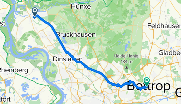 Bülowstraße 61, Voerde nach Kirchplatz 1, Bottrop