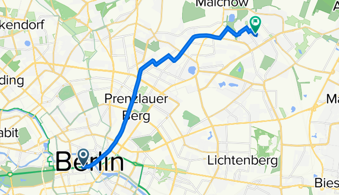 Unter den Linden 5, Berlin nach Ahrenshooper Straße 25, Berlin