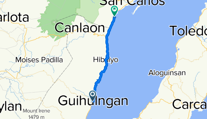 10.118° N 123.272° W to 10.429° N 123.353° W