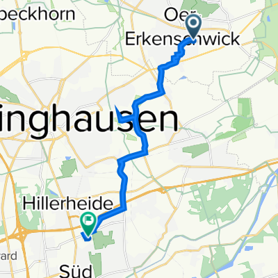 Schultenstraße 22C, Oer-Erkenschwick nach Mainstraße 2, Recklinghausen