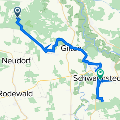 Straße ohne Straßennamen, Ahlden (Aller) nach Im Moorgartenfeld 8, Schwarmstedt