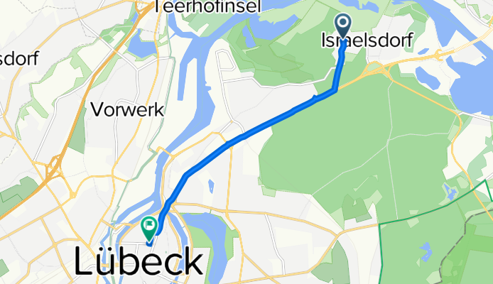 Waldstraße - Lübeck nach Pfaffenstraße 2, Lübeck