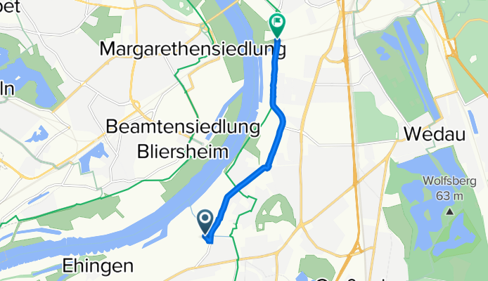 Süd, Duisburg nach Wanheimer Straße 227, Duisburg