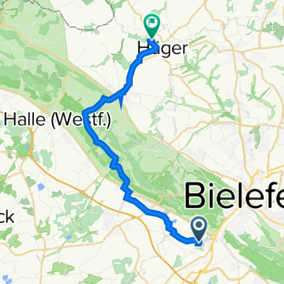 Ludwigstraße 13, Bielefeld nach Hägerstraße 24, Werther (Westfalen)