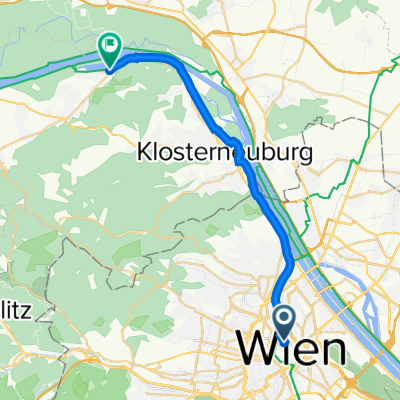 Renngasse 10, Wien nach Greifenstein-Altenberg Bahnhof, Sankt Andrä-Wördern