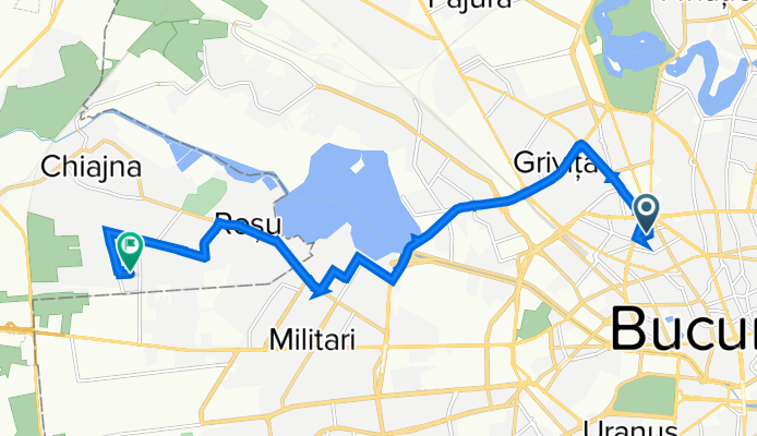 Intrarea Dan Augustin 20, București to Strada Rezervelor 62, Roșu