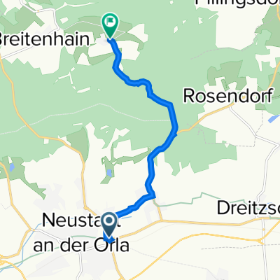 Ernst-Thälmann-Straße 1, Neustadt an der Orla nach Strößwitz 1, Neustadt an der Orla