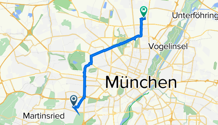 Gräfelfinger Straße 58, München nach Hufelandstraße 13-15, München